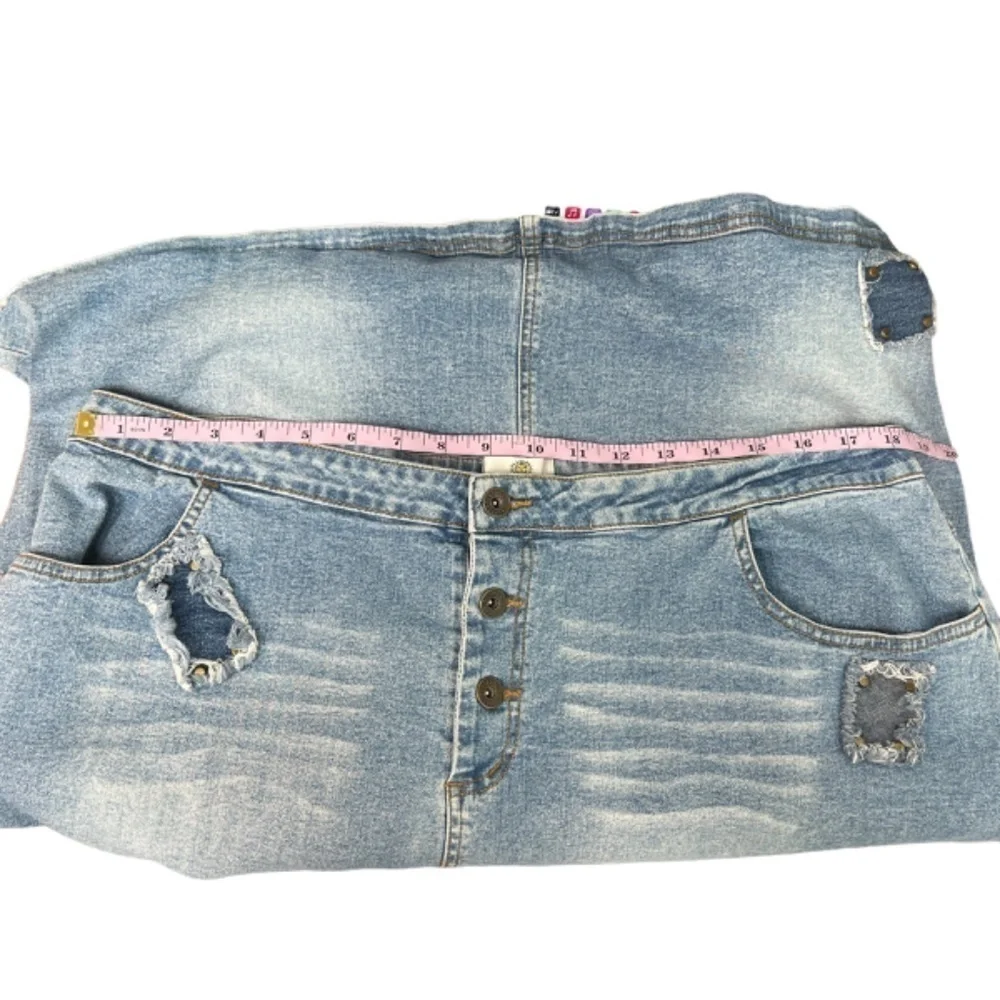 Sunshine Apparel Y2K Vintage Patchwork Festival Western Cowgirl Denim Skirt 22W